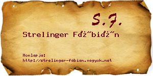 Strelinger Fábián névjegykártya